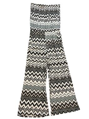 5th & Love Jumpsuit XL Strapless Black White Gray Zigzag Wide-Leg Palazzo Pants